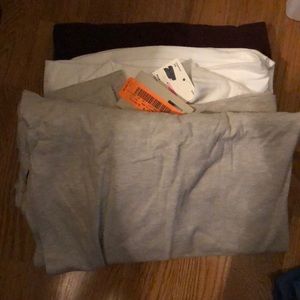 XXL gray, white, and brown long sleeves t shirts